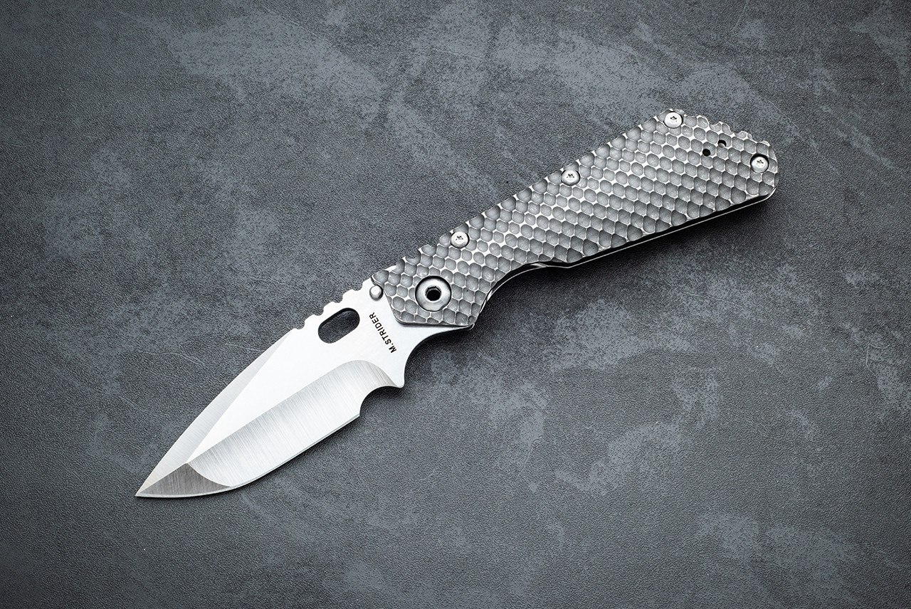 Strider Knives SMF XL DGG Folding Knife Handground MagnaCut Stonewash Blade w/ Gunner Grip Titanium Frame Lock and Handle