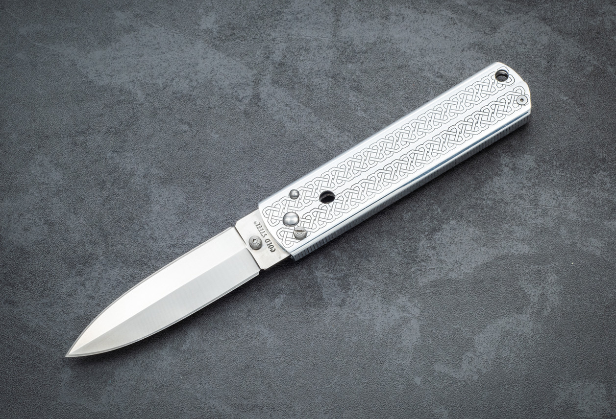 Cold Steel Triple Action Folding Knife Spear Point Satin Blade and Aluminum Handle
