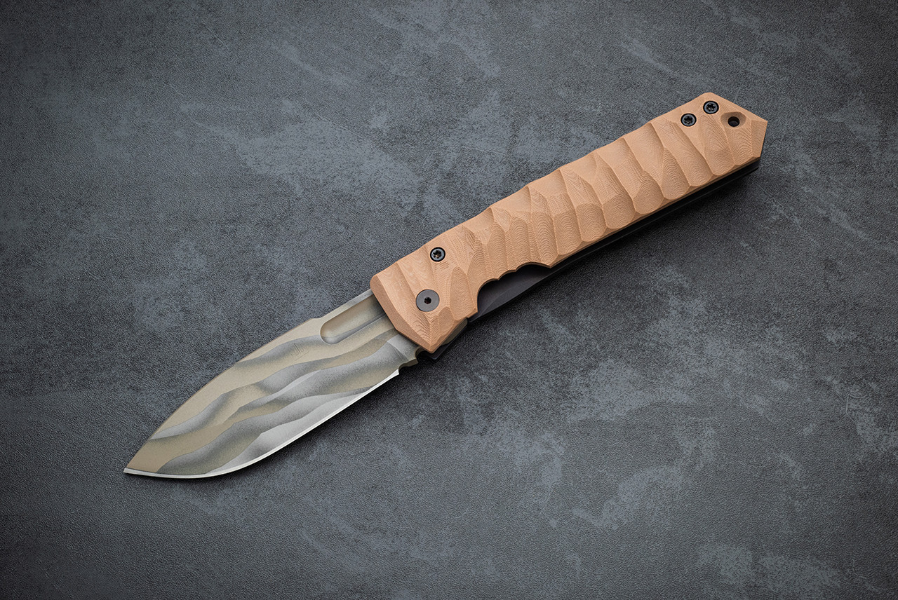 Crusader Forge FIFP EX Folding Knife 3D blade Finish w/ FDE G-10 Handle 