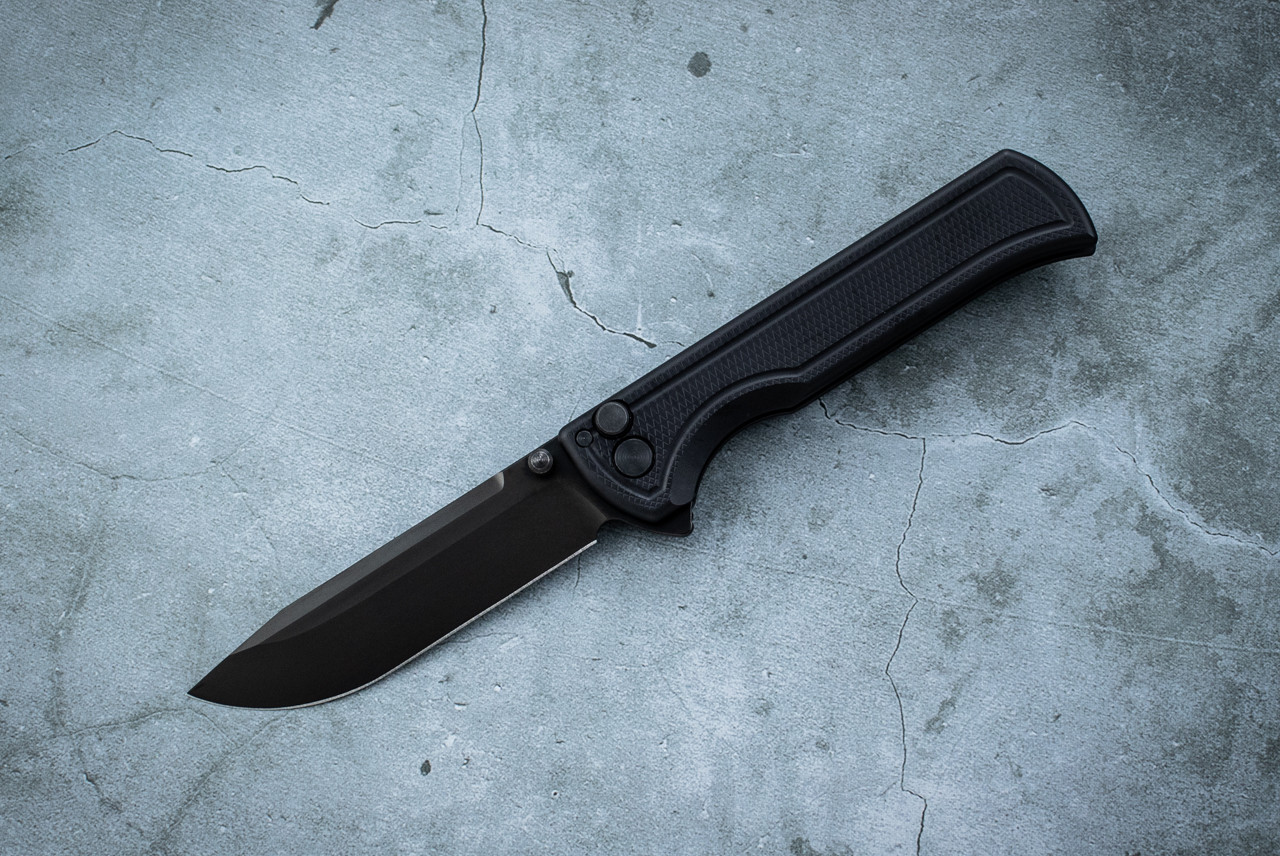 Squid Industries Surf Button Lock Integral Flipper Black DLC Blade and Handle