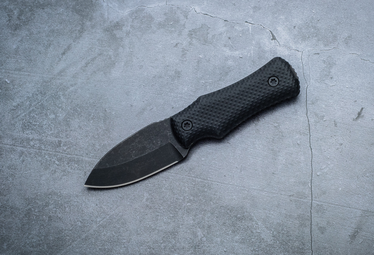 Dauntless Manufacturing Matt Helm Dogbone-K Fixed Blade 80CRV2 Black Oxide w/ Black G-10 Handle and Sheath