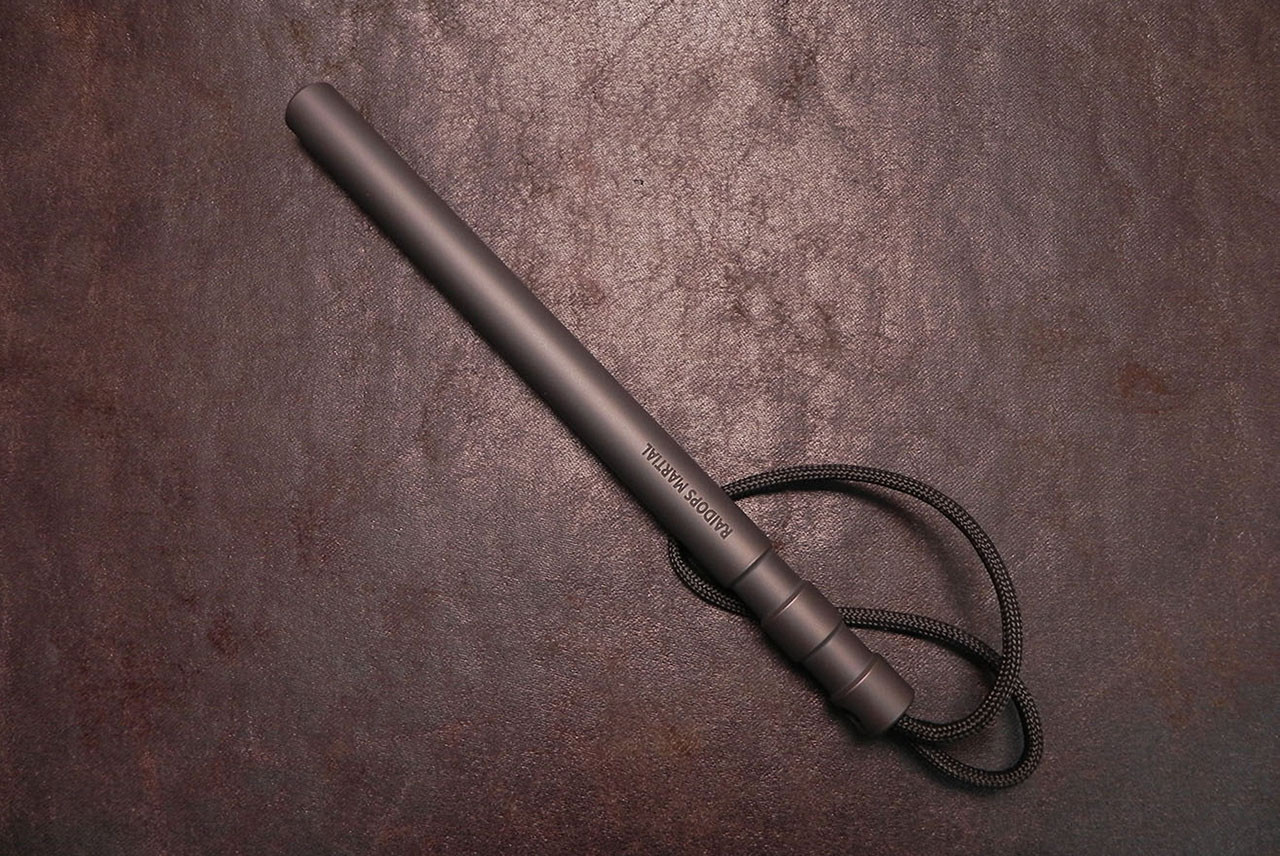 Raidops Bulldog's Swing Striker Kubotan Titanium Self Defense Tool Dark Brown Finish
