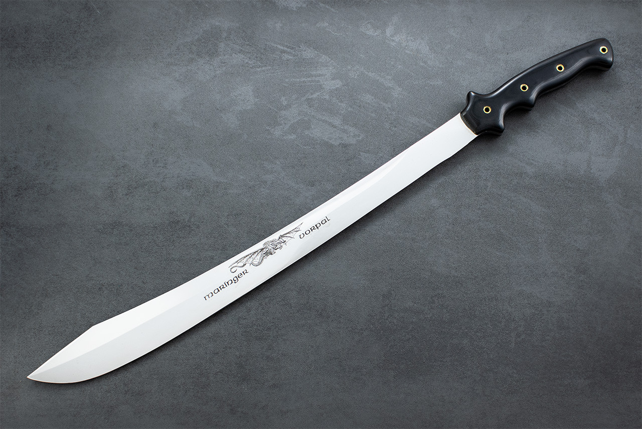 BlackJack Knives Tom Maringer Vorpal Sword and Trainer w/ Leather Sheath