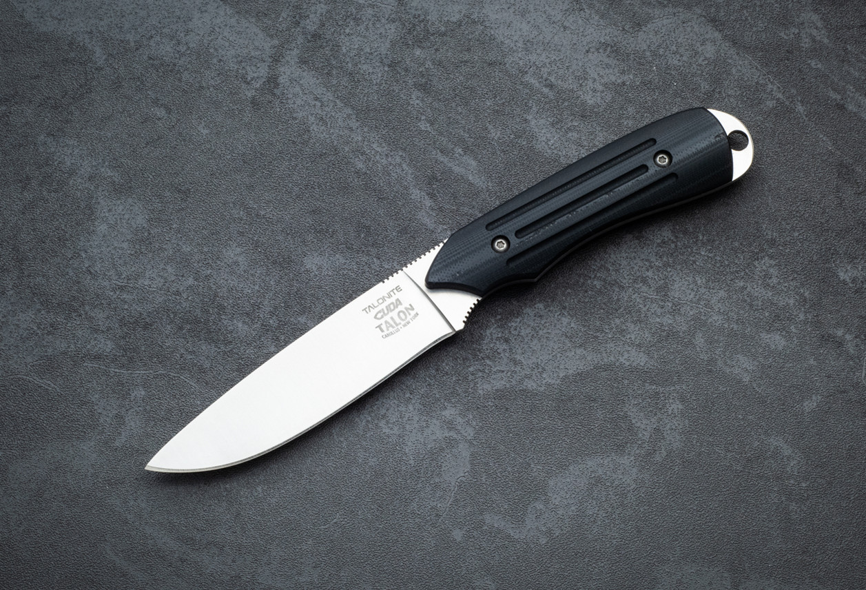 Camillus Cutlery Cuda Talon Fixed Blade Knife Talonite Satin w/ Black G-10 Handle and Sheath