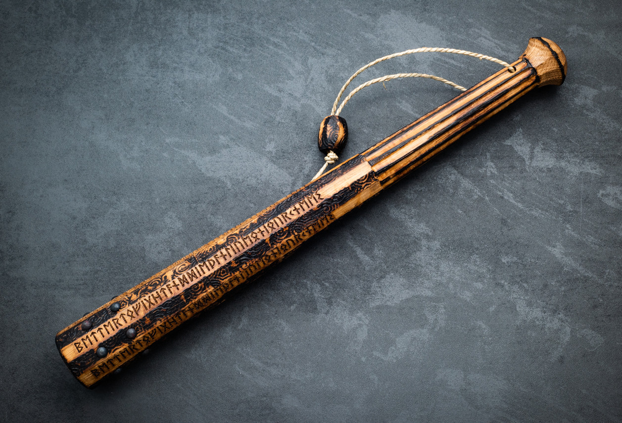 RMJ Tactical Gold Point Forge Viking Cudgel - A Natural Rune / Triskele 