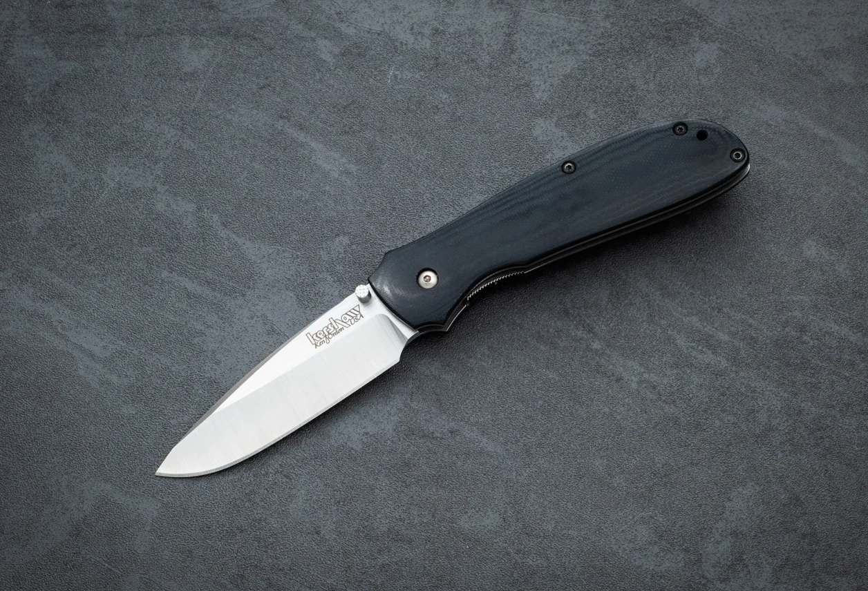 Kershaw Knives Ken Onion 1520 Ricochet SpeedSafe Assisted Opening Liner Lock Satin Blade w/ Black G-10 Handles