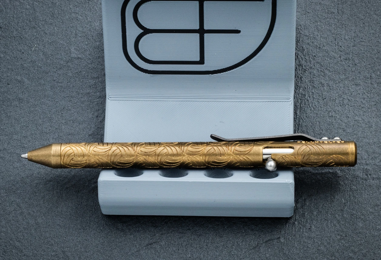 Fellhoelter Knives TiBolt Full Size Brass Pen w/ Wilson Engravings