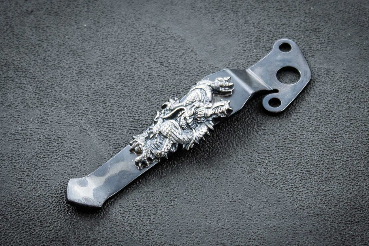 Steel Flame / Demko Knives Sterling Silver Dragon Knife Clip