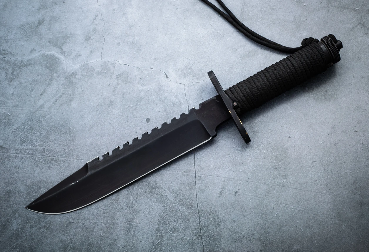 Steve Voorhis Custom Survival Knife w/ Leather Sheath