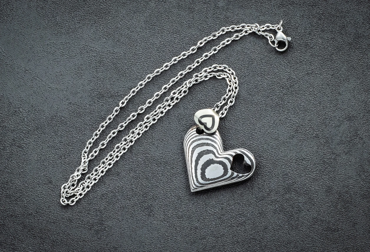 Audra Draper Chad Nichols Damascus A Heart In A Heart Pendant