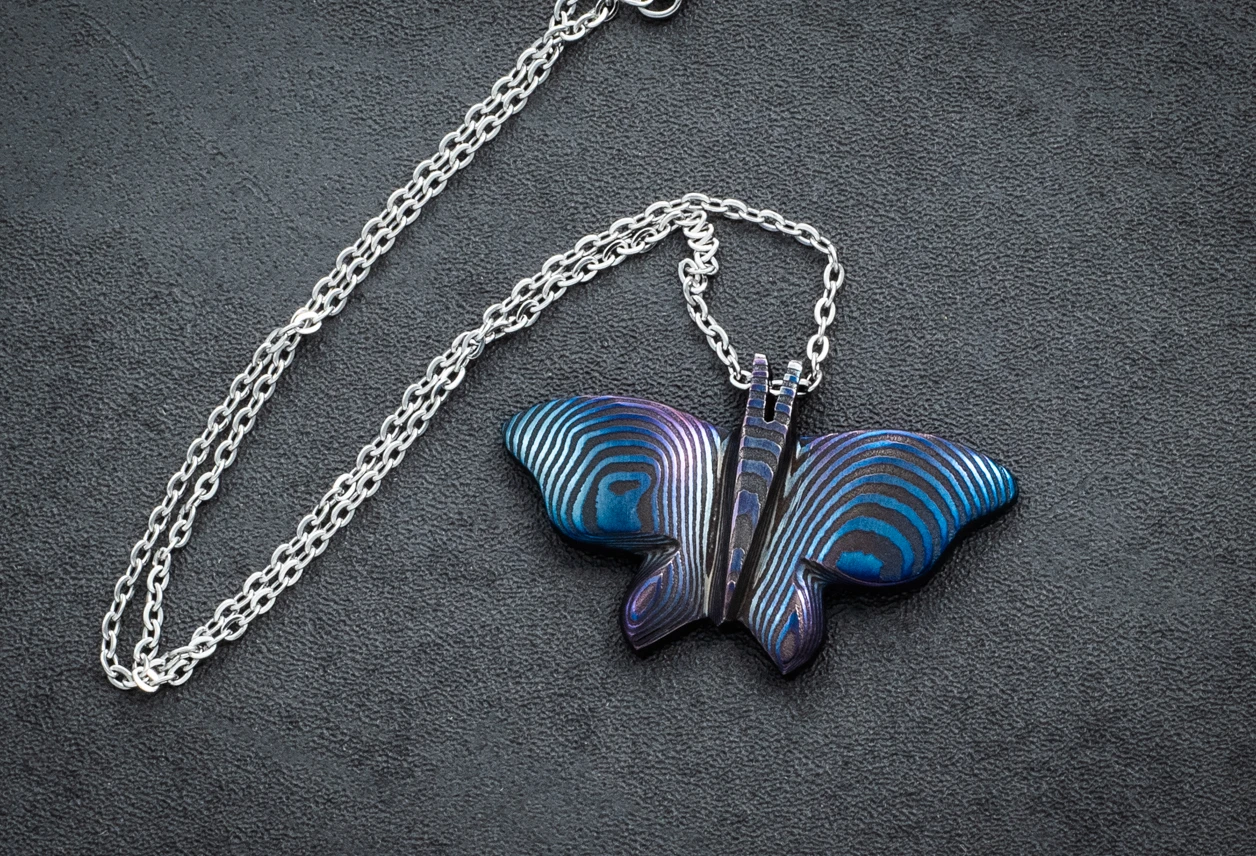 Audra Draper Chad Nichols Damascus Butterfly Pendant