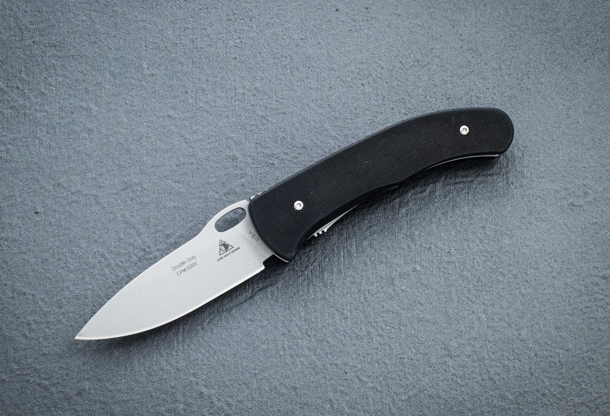 Lone Wolf Knives Double Duty Automatic Knife D/A Scale Release Satin Blade w/ Black G-10 Handle