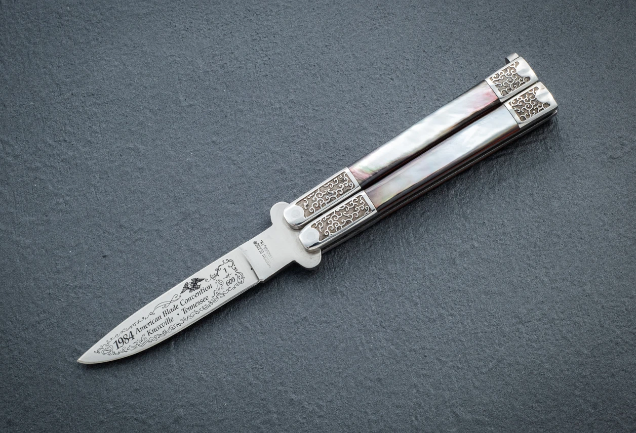 Takao Fukuta Handmade Balisong Butterfly Knife 1984 American Blade Convention Knoxville Tennessee 1 of 600