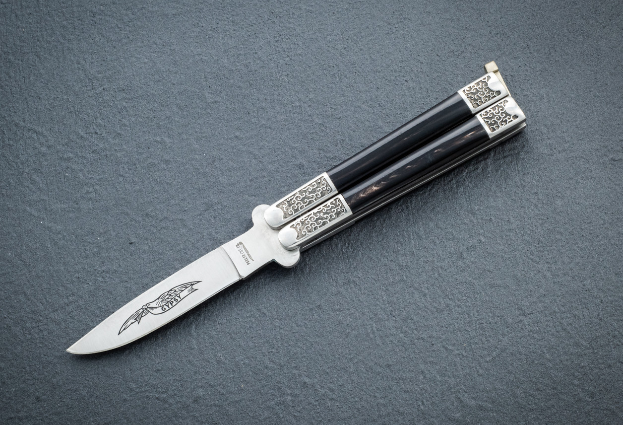 Parker Cutlery Company Gypsy Handmade Balisong Knife Water Buffalo Horn Handles