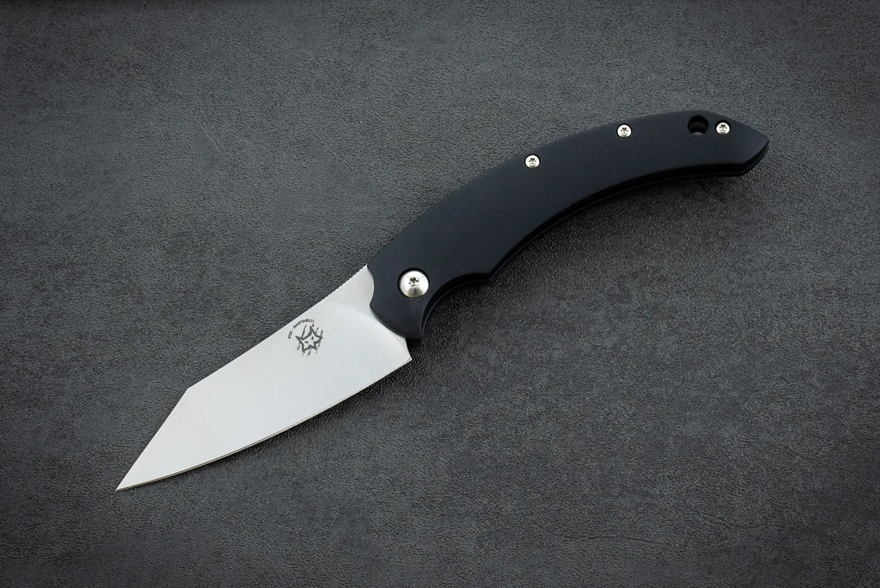 Bastinelli Creations Slim Dragotac Piemontes Friction Folder Satin Blade w/ Leather Pouch