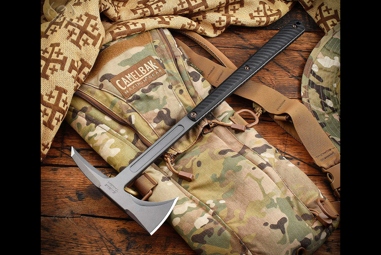RMJ Tactical Eagle Talon Tomahawk Limited Edition S7 Tungsten Cerakote w/ G-10 Handles and Sheath
