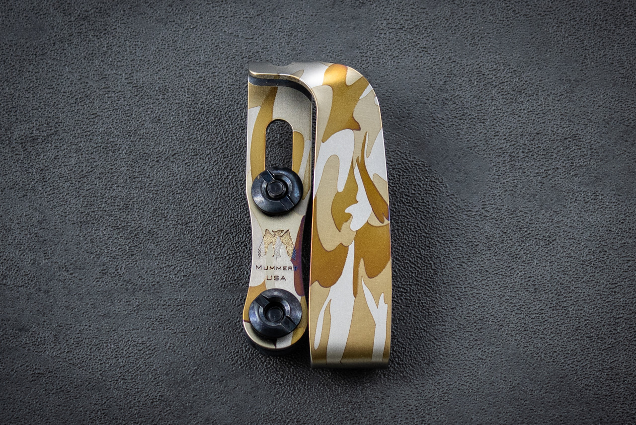 Mummert Knives Slotted Titanium Desert Camo Clip