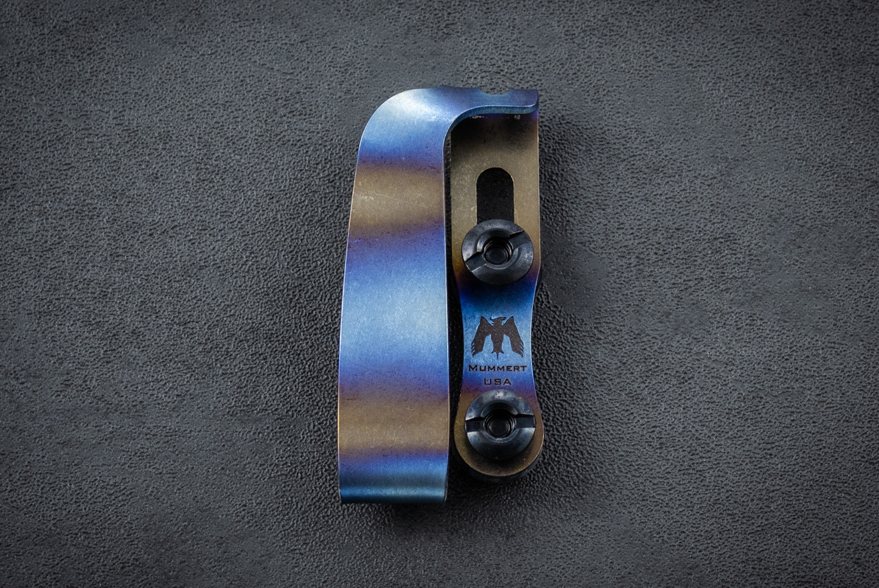Mummert Knives Slotted Titanium Flame Anodized Reverse Clip