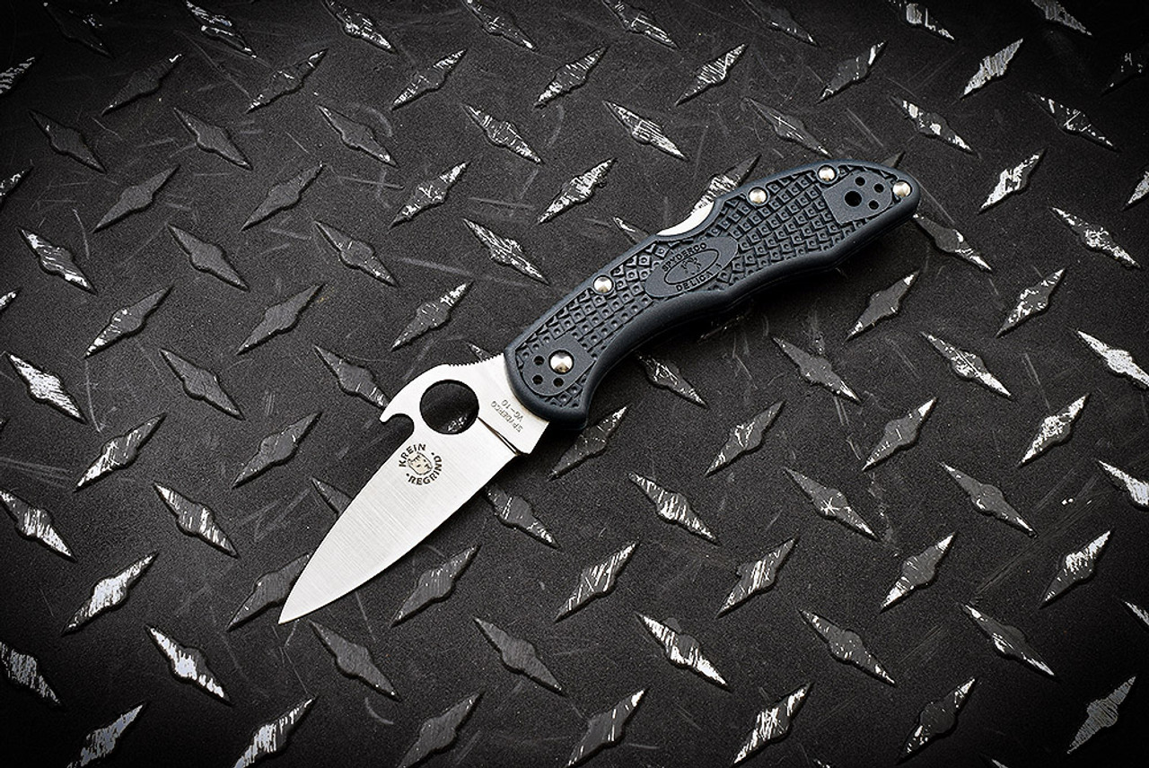 Spyderco Delica 4 Emerson Opener Tom Krein Regrind Plain Gray FRN