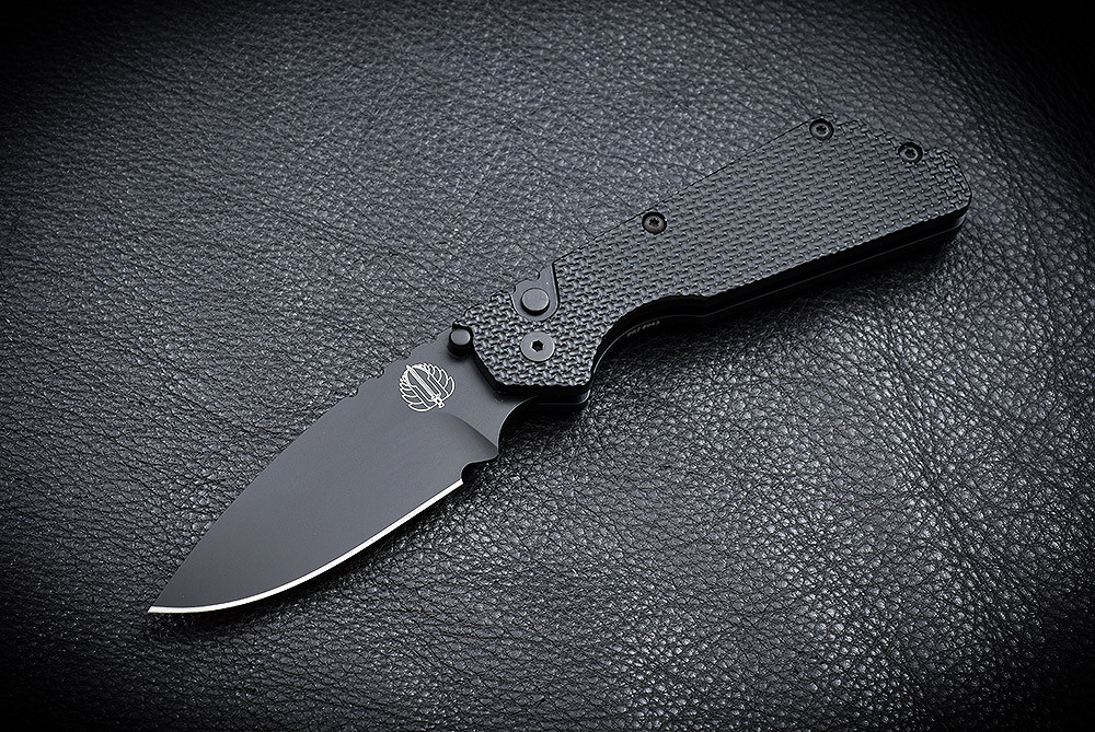 Strider/Protech PT Auto Black Aluminum Handle W/ Super Grip Knurl