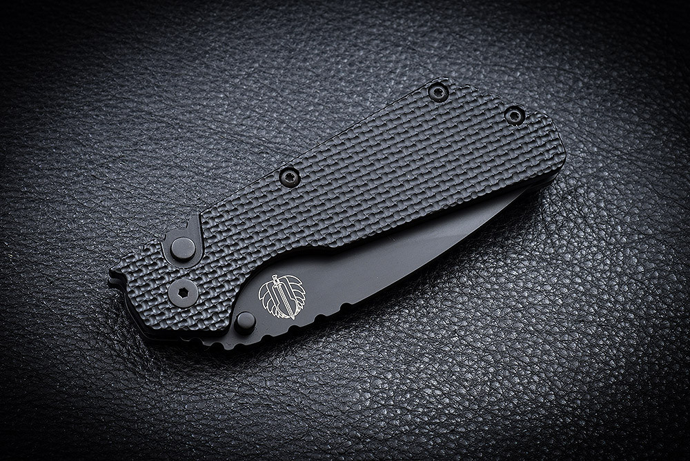 Strider/Protech PT Auto Black Aluminum Handle W/ Super Grip Knurl