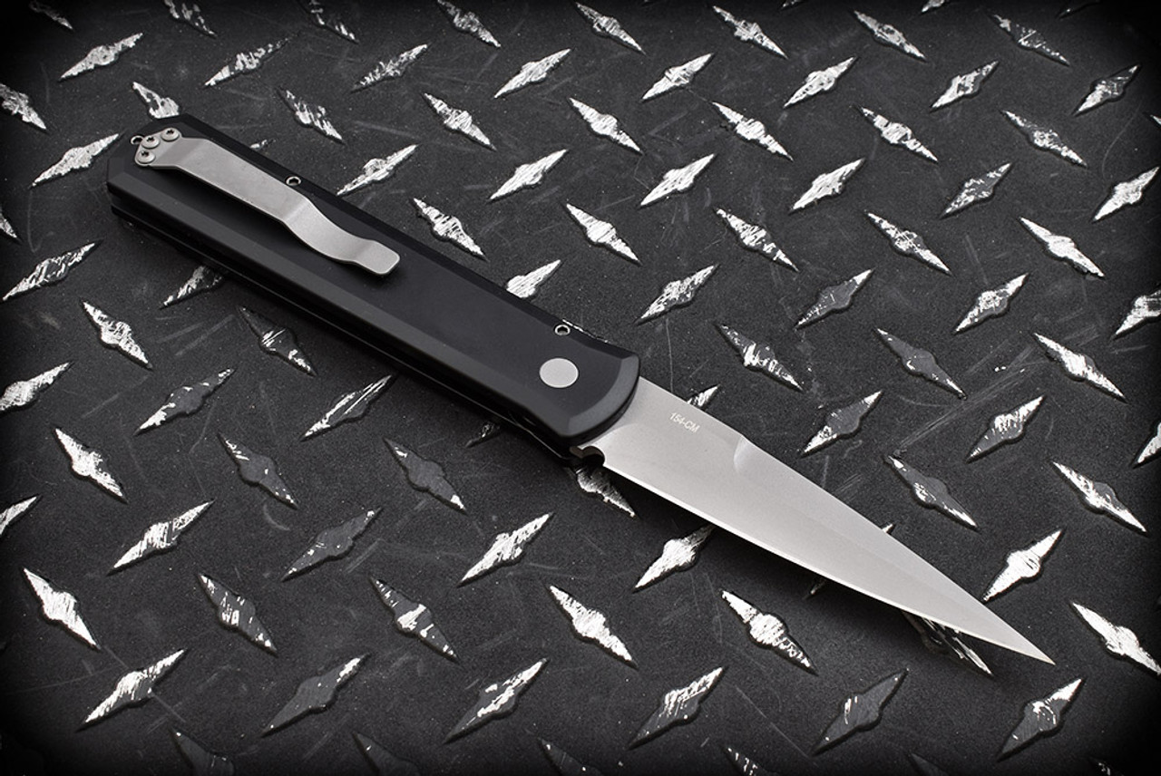 Protech Knives Godfather Automatic Knife Solid Black Bead Blast 