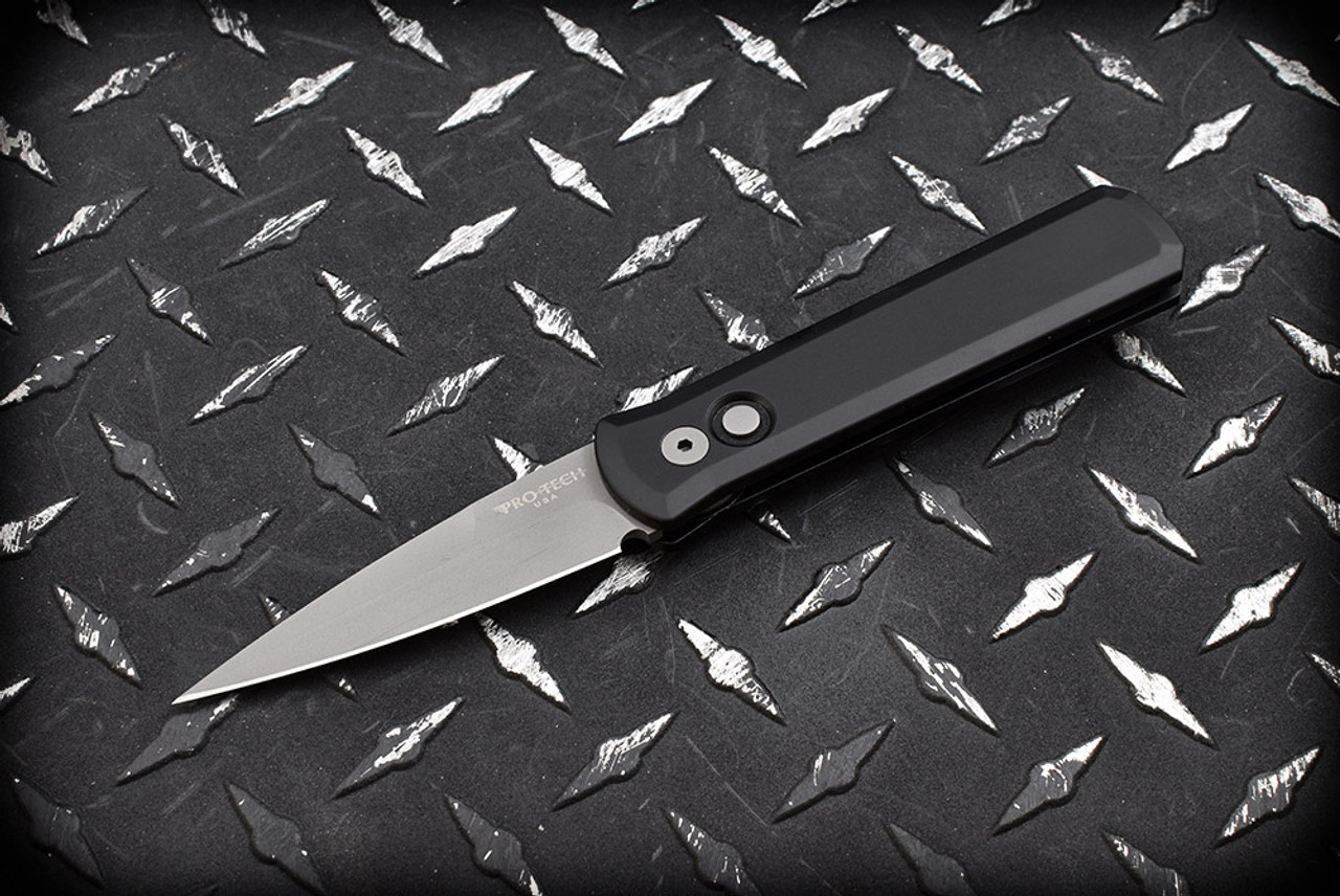 Protech Knives Godfather Automatic Knife Solid Black Bead Blast 