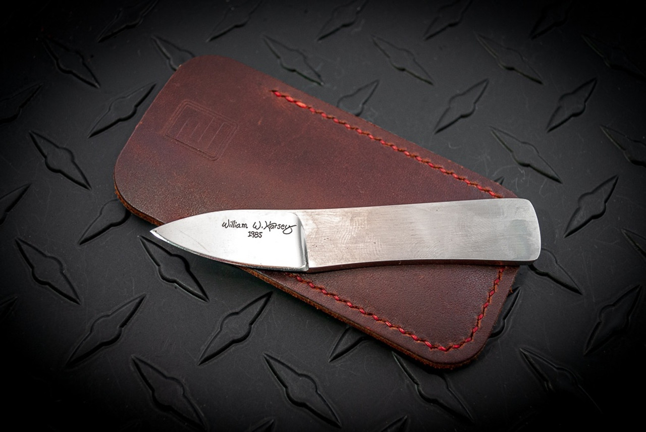 Bill Harsey Small Fixed Blade Signed 1985 w/ Leather Sheath