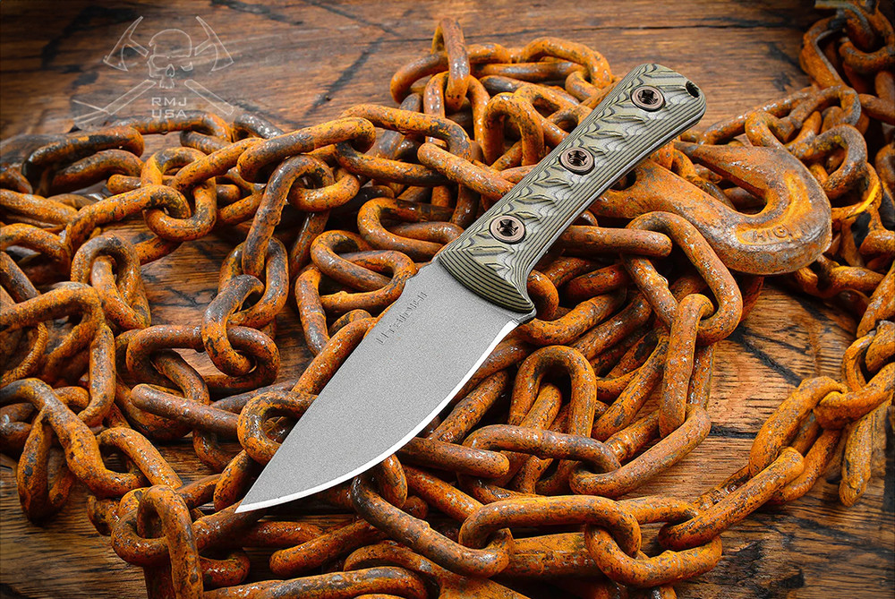 RMJ Tactical Utsidihi Fixed Blade Knife Tungsten Cerakote Blade w