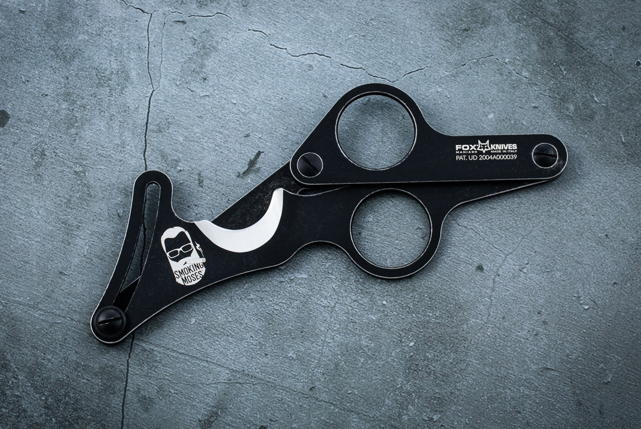 Fox Knives 749 SM BSWF Tagliasigari Cigar Cutter Black Stonewashed