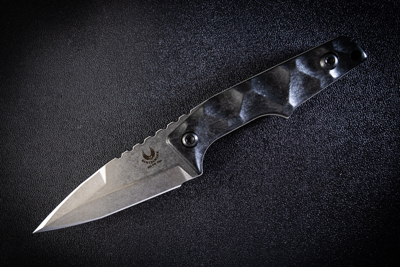 Bawidamann Blades Muninn Top Edge Stonewashed Blade w/ Sheath and Discreet Carry Concepts Clip