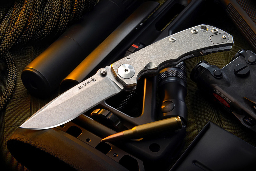 Spartan Blades Harsey Folder Chad Nichols Damascus Blade w