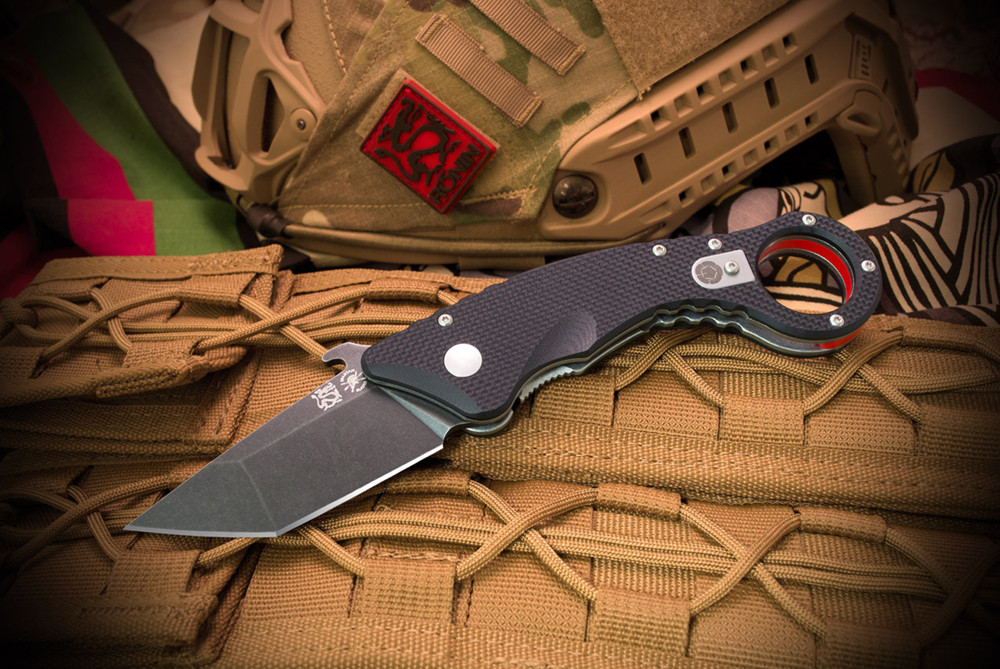 Spartan Blades Ronin Shoto Karambit Black Tanto Blade Textured G