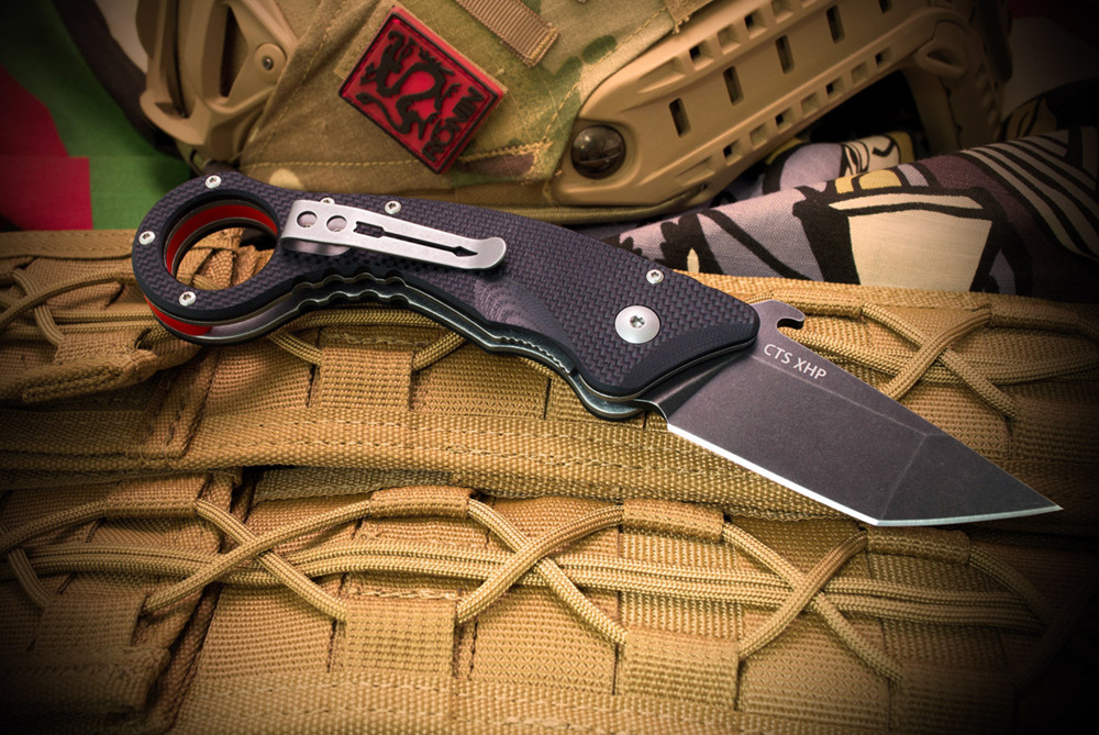 Spartan Blades Ronin Shoto Karambit Black Tanto Blade Textured G