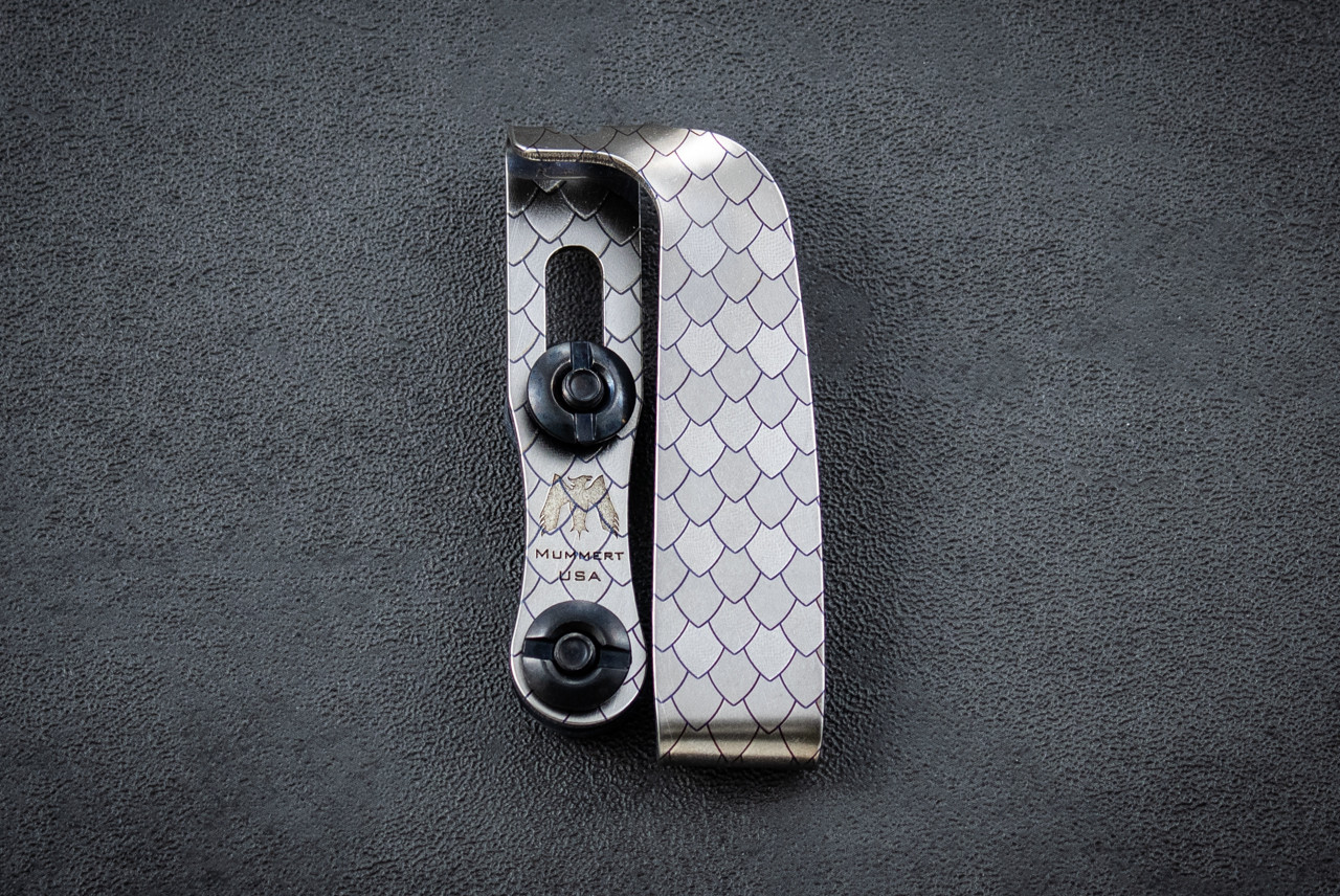 Mummert Knives Slotted Titanium Armor Scale Clip