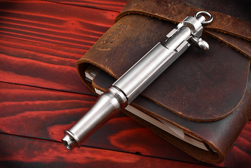 Hidetoshi Nakayama Large Bolt Action Pen Stainless Steel Polished