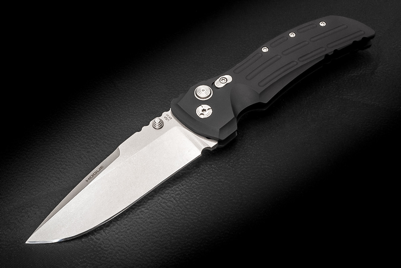 Hogue Knives EX-01 Manual Folder Drop Point Tumbled Blade Back Aluminum Handle - 34150