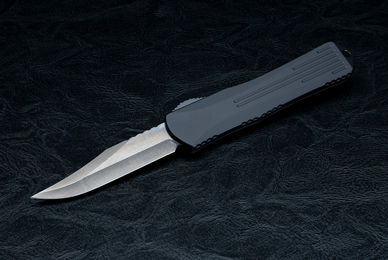 Heretic Knives Manticore-X Tactical Bowie OTF Automatic Knife DLC Black Blade w/ Black Handle - H030B-6A-T