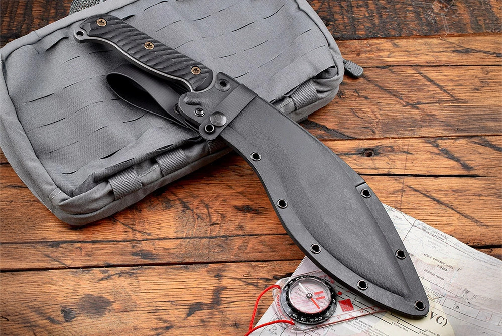 RMJ Tactical Kukri Fixed Blade Knife Tungsten Cerakote Blade w/ G
