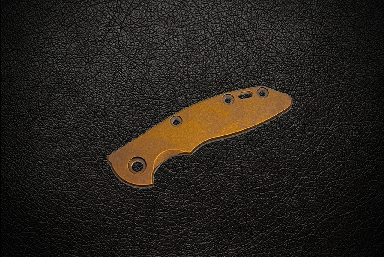 Rick Hinderer Knives XM-18 3.0" Titanium Scale Battle Bronze