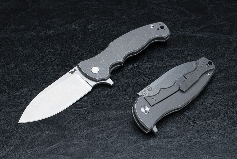 B'yondEDC Knives River Wolf Frame Lock Knife Stonewash Blade w