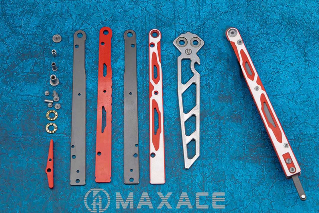 Maxace Knives Obsidian-S Butterfly Knife Satin Spear Point / Bowie Blade  G-10 Handle - Tactical Elements Inc