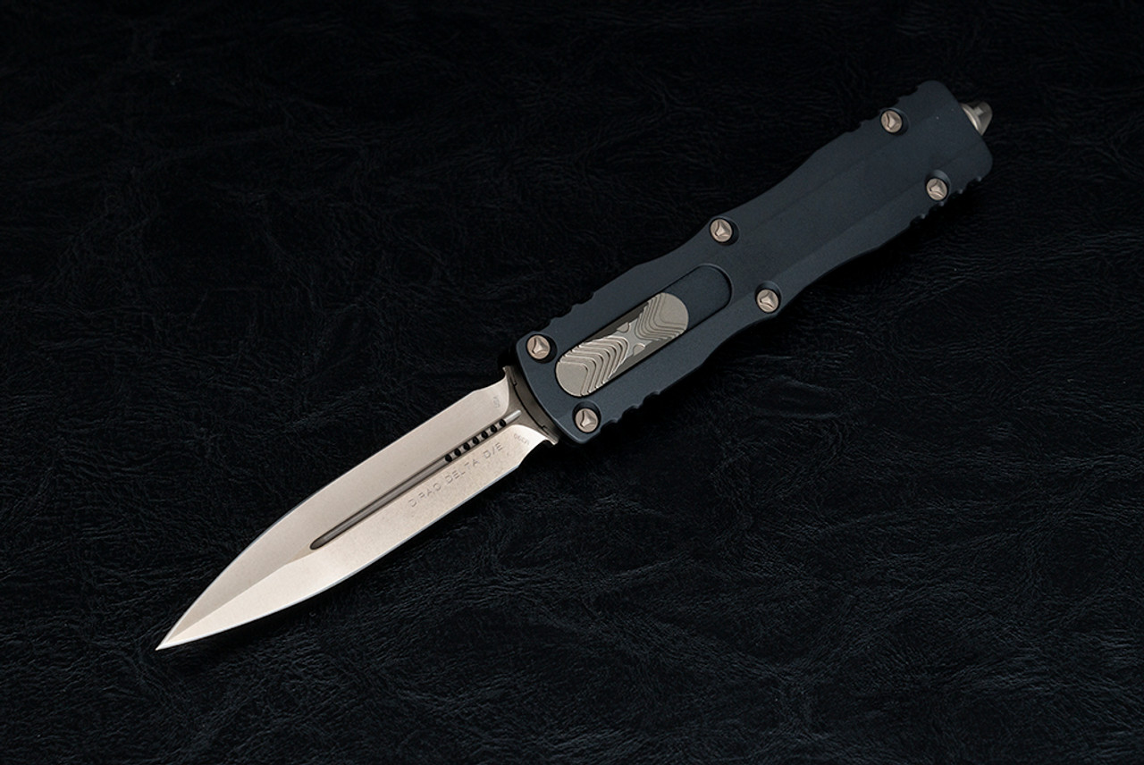 Microtech Knives Dirac Delta D/E OTF Automatic Knife Bronze Blade w/ Black Handle - 227-13