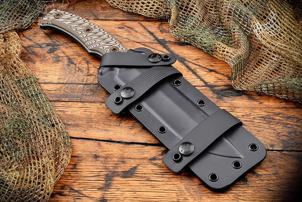 RMJ Tactical Combat Africa Fixed Blade Knife Gray Cerakote Blade w