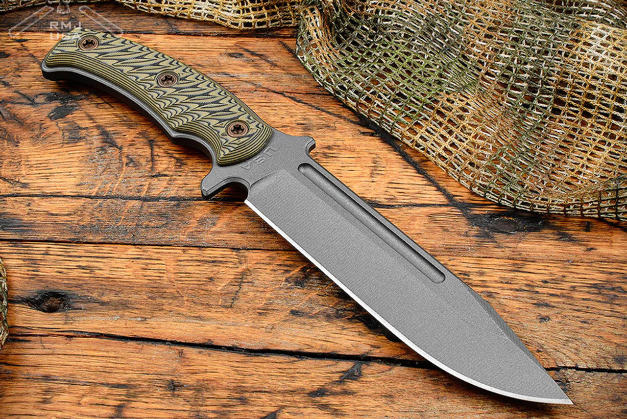 RMJ Coho- Small EDC Knife- Tungsten Gray- Black G-10 Handle