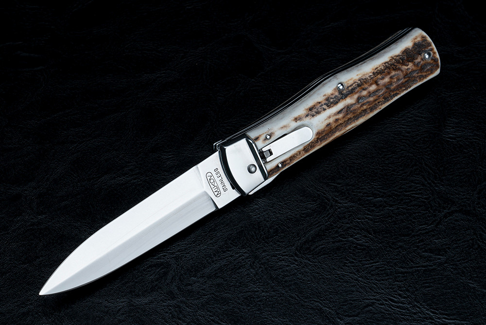 Mikov Knives Predator 241 Lever Lock Automatic Knife w/ Saw Dagger