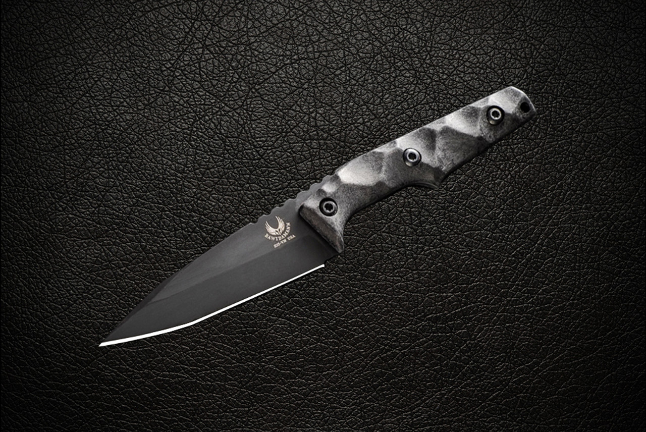 Bawidamann Blades Custom Thick Huginn Slicer Grind Gotham Graphite Blade w/ Sheath and Discreet Carry Concepts Clip