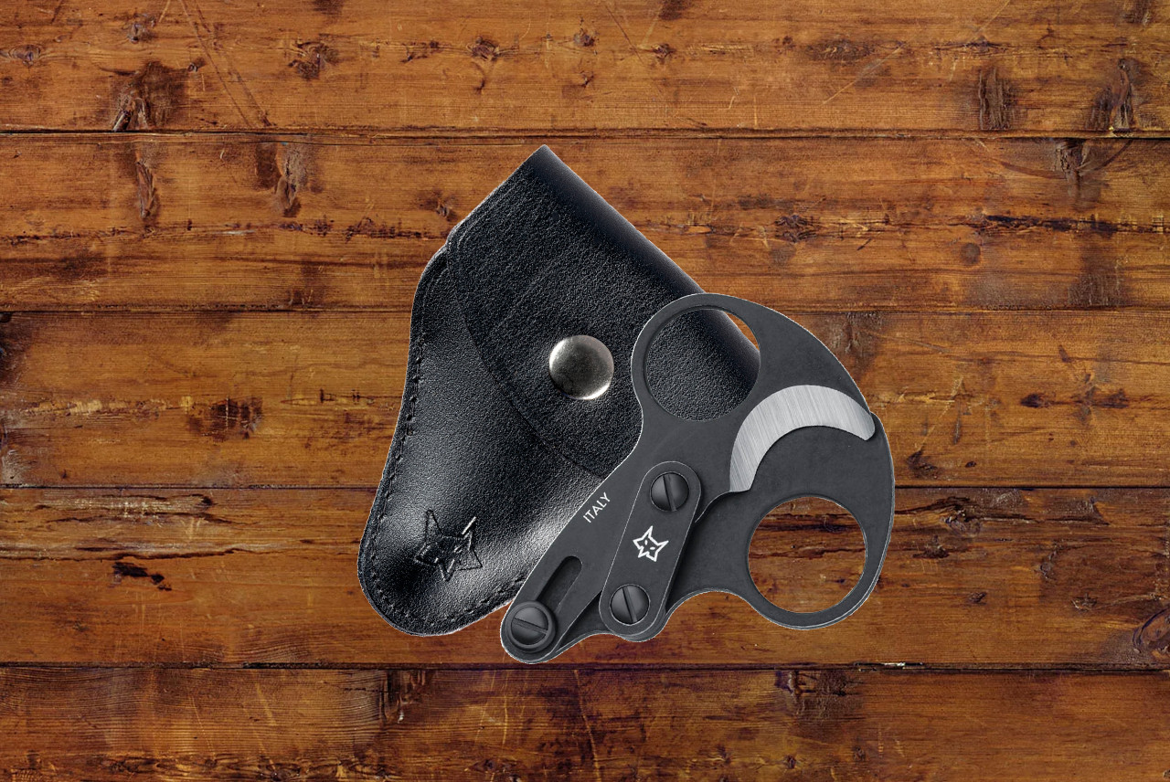 Fox Knives 746 BSW Otello Cigar Cutter w/ Custom Carry Leather Pouch 