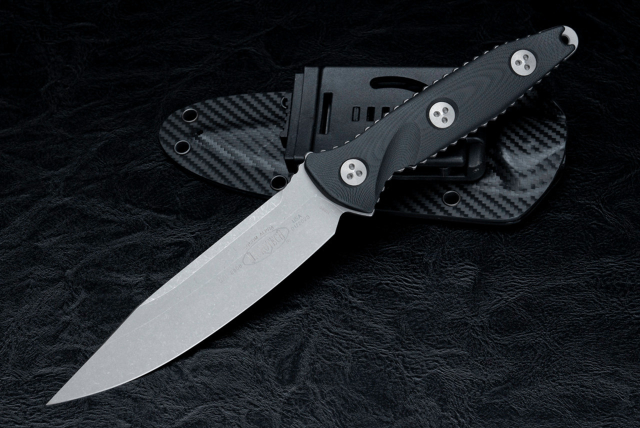 Microtech Knives Socom Alpha S/E Apocalyptic Fixed Blade Knife w/ Black G-10 Handles and Kydex -  113-10AP