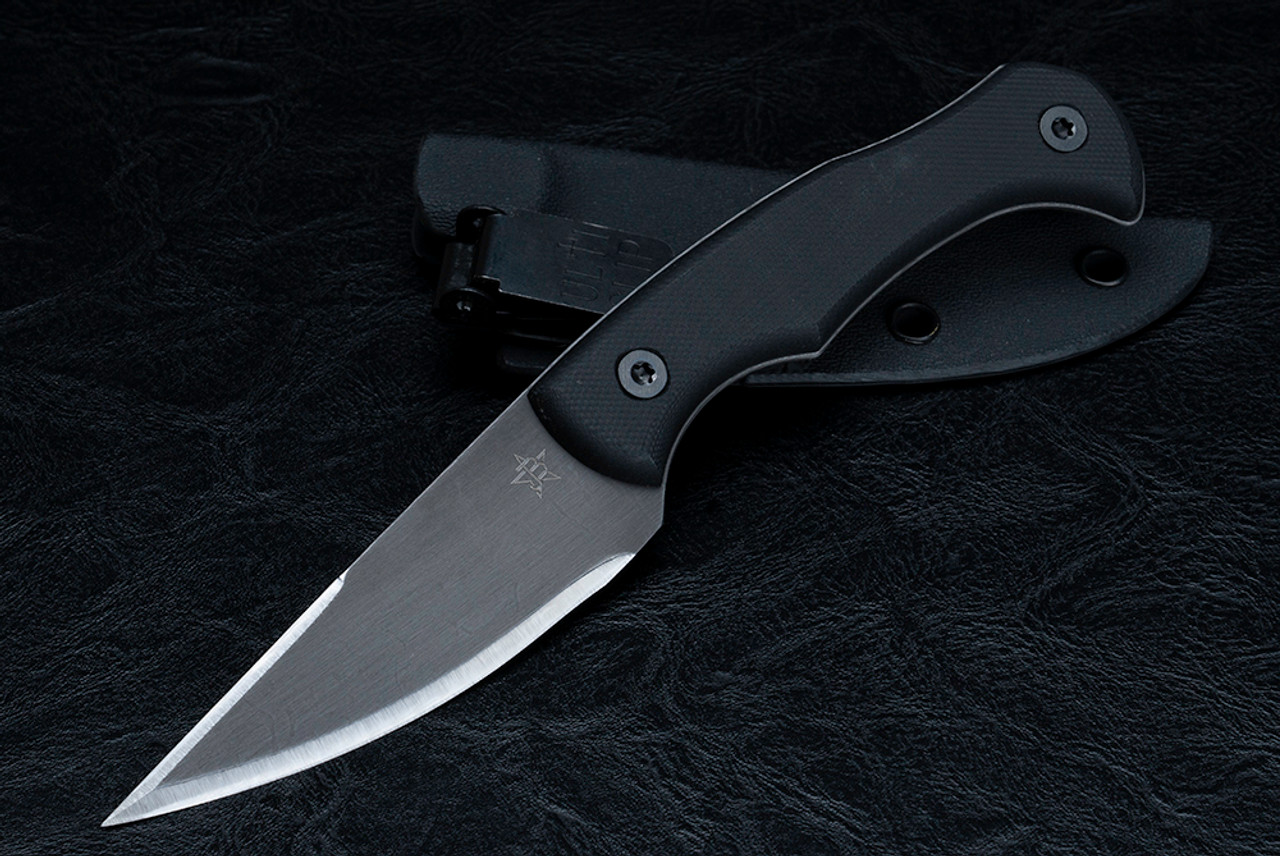 JB Knife and Tool Ditch UtiliPik Fixed Blade Knife Black Blade w/ Double Black G-10 Handles And Kydex